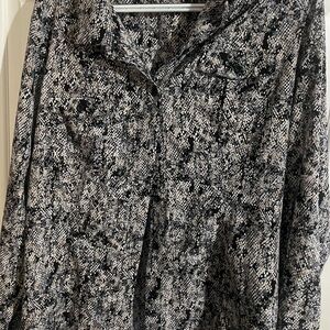 Dana Buchman Black and White Snake Print Shirt